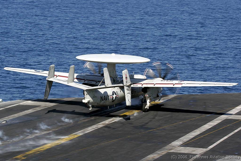 21 CVN71060221 E-2C 164496 AJ-601 DK 04 E-2C 164496/AJ-601 of VAW-124 - USS Theodore Roosevelt, 21 February 2006 (C) Didier Kories